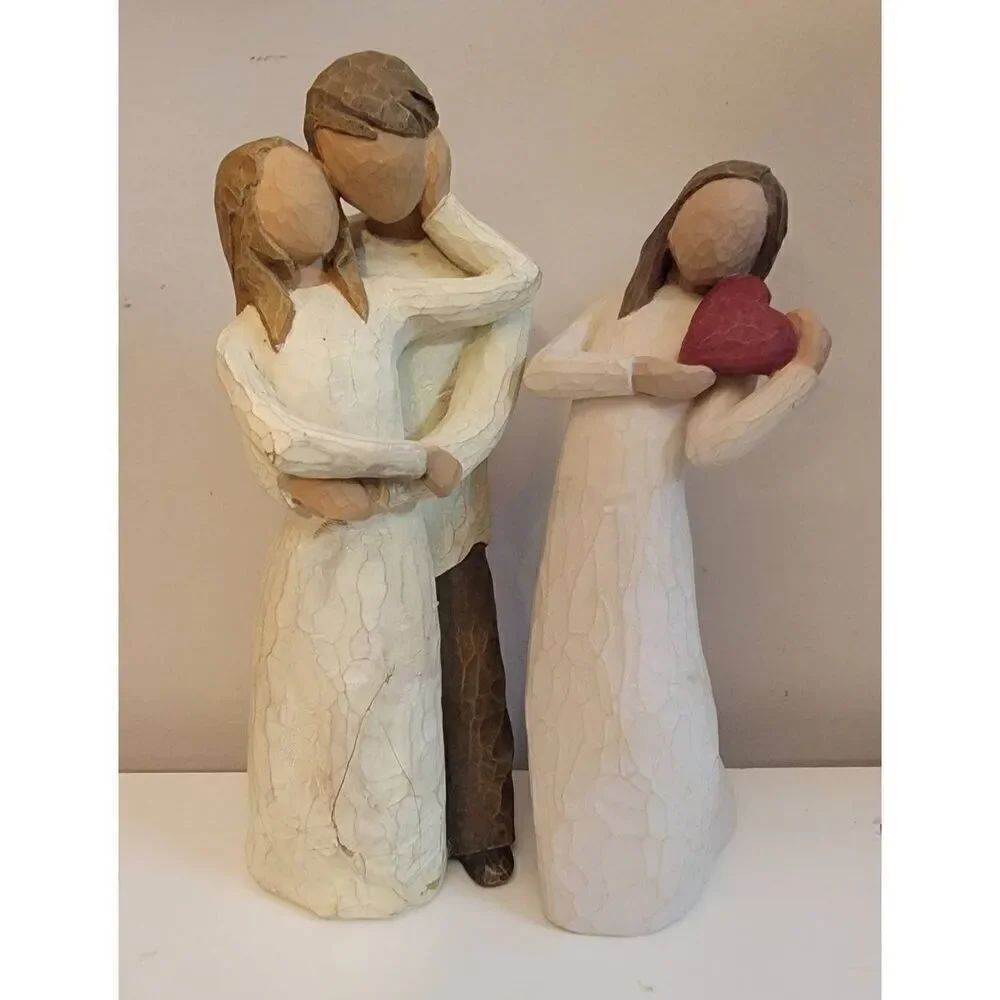 The Willow Tree "Together" & Angel Of The Heart Sculptures 9" Tall